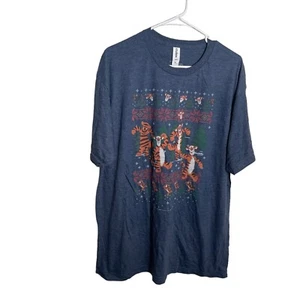 Disney Tigger Winter Urlaub Shirt Erwachsene XL Blau Kurzarm Winnie Puuh - Bild 1 von 10
