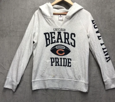 NFL Pink Victoria Secret Chicago Bears Hoodie Size M Thrashed Stained  - Image 1 of 4