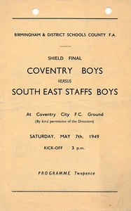 Coventry Boys v South East Staffordshire (@ Highfield Road) 1949 - Imagen 1 de 1