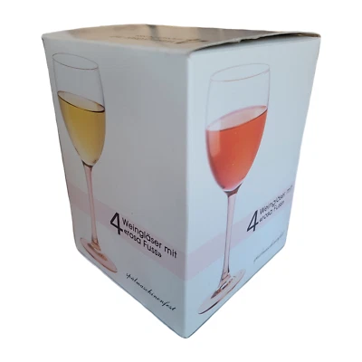 Pink Stem Wine Glasses Set Of 4 - rosa Fuss France 7.8" 🍷 Vintage