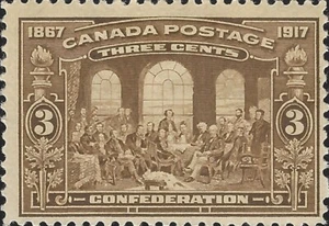 Estampilla de los Padres de la Confederación Canada Scott #135 con bisagras de 3 centavos 1917 $47,50 - Imagen 1 de 1