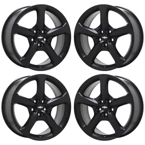 20" Chevrolet Camaro Satin Black Wheels Rims Factory OEM Set 5578 5583 EXCHANGE - Picture 1 of 3