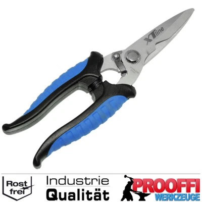 Universal Edelstahl Schere Alles Schneider Für Leder Kabel Pappe Blech 180mm XT - Bild 1 von 4