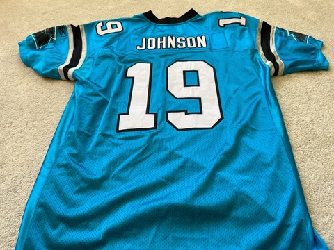 New Reebok Authentic Carolina Panthers KEYSHAWN JOHNSON #19 Jersey Mens 52 Cover