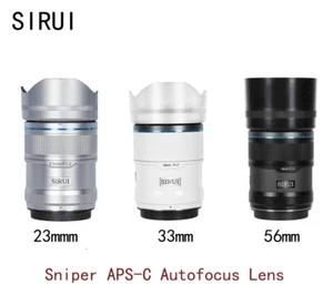 SIRUI Sniper Series APS-C Autofocus Lens 23mm, 33mm & 56mm focal length lenses - Picture 1 of 12