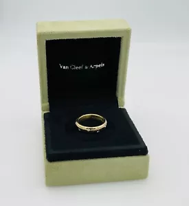 Anillo VCA Van Cleef & Arpels Designer oro 18K 10 diamantes banda talla 7 con caja - Imagen 1 de 8