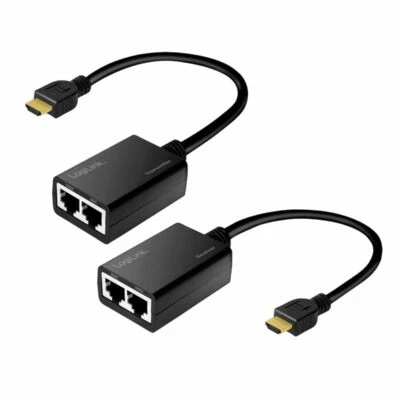LogiLink HDMI Extender Kupplung Adapter über LAN 30 m 1080p/60 Hz Pigtail 0,3m - Bild 1 von 4