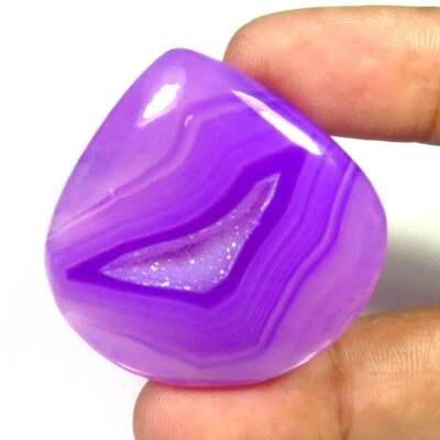 Gemas de geoda de ágata de ónix 39x39 mm cabujón corazón druzy ónix natural OND-1260 Foto 1 de 4