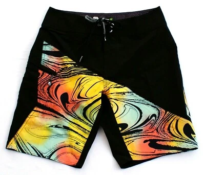 Volcom Black & Multi-color 4 way Stretch Boardshorts Swim Trunks Men's NWT - Image 1 of 2