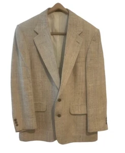 Linen & Silk Blend Robert Stock Woven Sports Jacket Coat 2 Button Ctr Men’s 42R - Picture 1 of 9