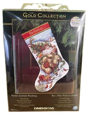 Dimensions Gold Collection Counted Cross Stitch Kit 16" Long-Santa's Journey Sto - Image 1 of 4