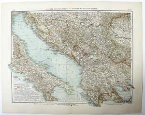 1898 German Map of Lower Danube & Western Turkey Full Color Lithography 18 x 23 - Picture 1 of 2