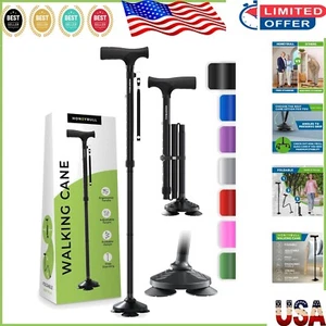 Collapsible Adjustable Walking Cane for Men & Women - Free Standing, Heavy Duty - Picture 1 of 11