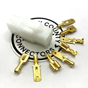 3 Pin Connector Set 1/4" .250 6.3mm Rectifier Vintage Autos Motorcycle (grade A) - Picture 1 of 4