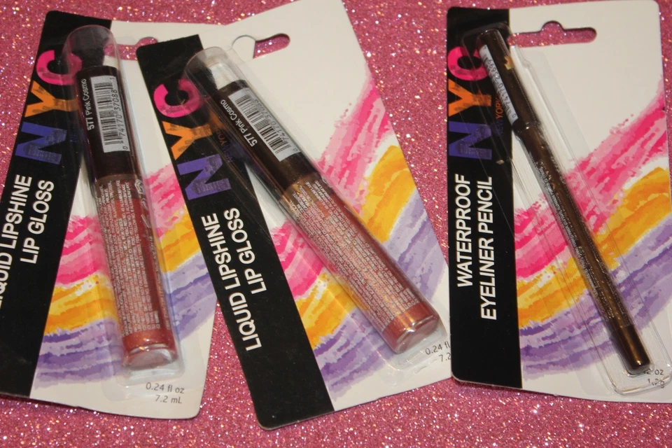 2X NYC Liquid Lipshine #577 Pink Cosmo + CITY PROOF 24HR WATERPROOF EYELINER 932 - Image 1 of 3