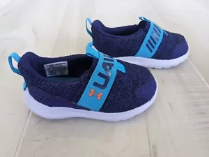 UA Under Armour BINF Surge 3 Slip TODDLER 5K Blue Boys Shoes Sneakers New Sport - Picture 1 of 9