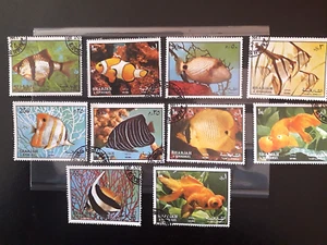 SUPERBE SERIE COMPLETE DE TIMBRES OBLITERES : POISSONS - Photo 1/1