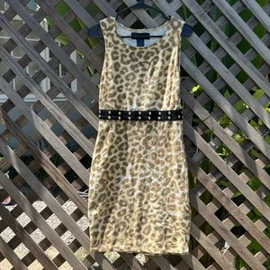 Y2K kardashian kollection leopard print bodycon dress M - Picture 1 of 11