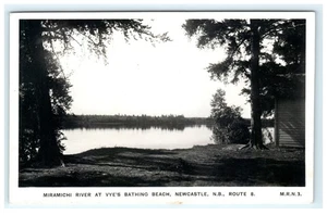 Vintage Echt Foto Postkarte Miramichi Fluss Vye's Badestrand N.B. - Bild 1 von 2