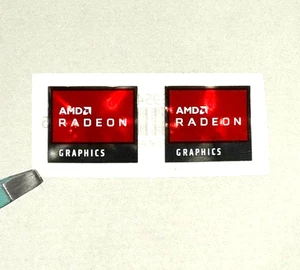 2pcs AMD Radeon Graphics Desktop / Laptop Sticker Label  19mm x 16mm #1 - Picture 1 of 4