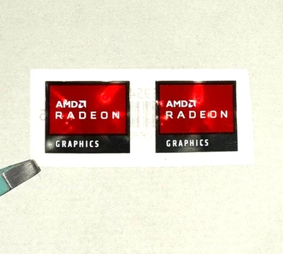 2pcs AMD Radeon Graphics Desktop / Laptop Sticker Label  19mm x 16mm #1 - Image 1 of 4