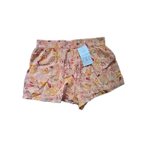 Zara Sommershorts rosa orange Paisley Baumwolle - Größe L - Bild 1 von 3