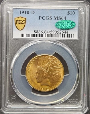 1910-D $10 Indian Gold Eagle, PCGS MS 64 CAC - Image 1 of 2