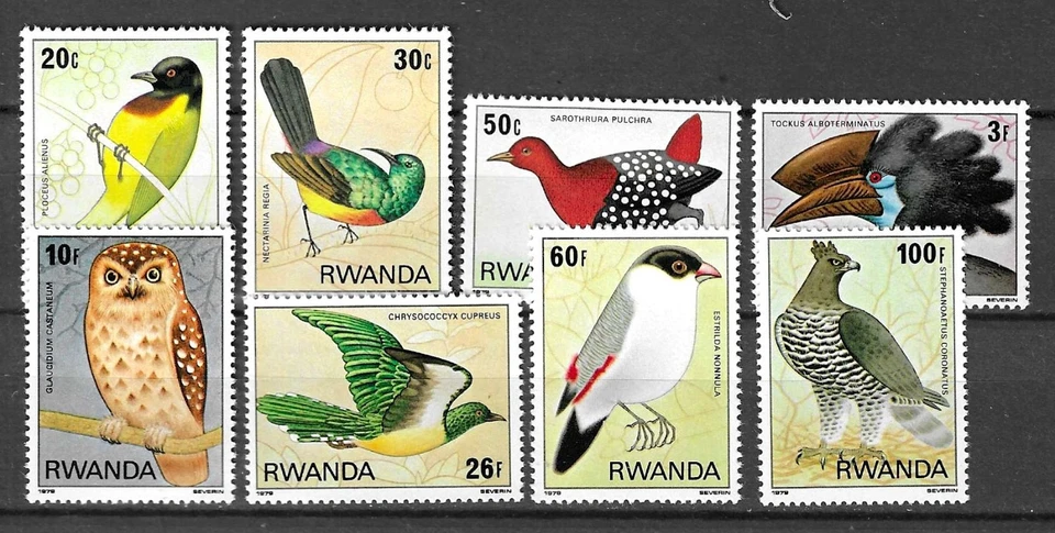 Rwanda 1979 Wildlife Fauna Birds Vögel Oiseaux compl set MNH - Image 1 of 1