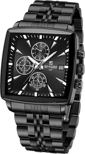 Orologio da polso uomo classico quadrato quarzo stile business e casual luminoso nuovo con etichette - Foto 1 di 9