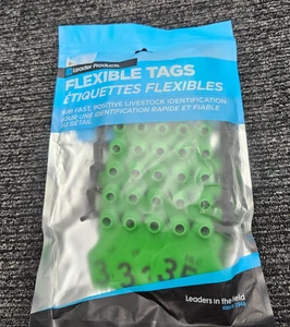 (QTY 25) Vorfach Flexible Ohrmarken Grün Ersatz für Viehkennzeichnung - Bild 1 von 7