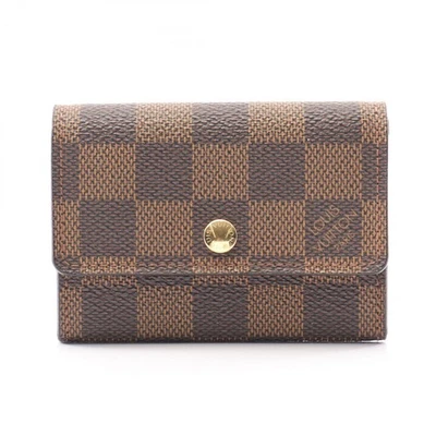 LOUIS VUITTON Porte-monnaie Plat Coin Purse N61930 Damier Ebene Used Women LV - Image 1 of 4