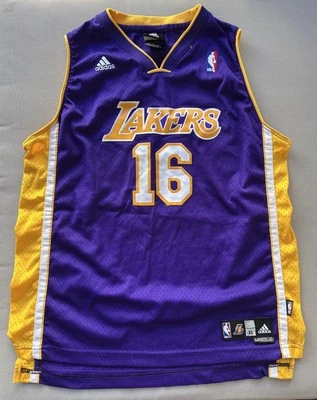 ADIDAS Los Angeles Lakers Jersey Pau Gasol #16 Youth X-Large +2" (18-20) RETIRED - Image 1 of 4
