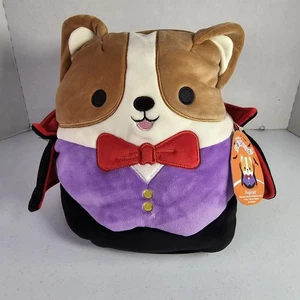 Squishmallows Reginald Vampir Corgi Neu mit Etikett Halloween Leckerli Eimer Beuteltasche Griff Plüsch - Bild 1 von 7