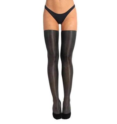 Damen Öl Glänzende Strumpfhose Halterlose Strümpfe Anti-Rutsch Socken Überknie - Bild 1 von 4