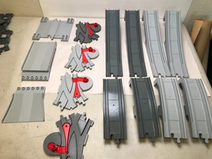 Lego Duplo Dark Gray Train Tracks 74 Piece Lot Switches Curve Straight Bridge - Picture 1 of 2