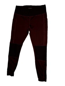 Leggings Joe Fresh Active donna TG L vino poli/spand pannelli rete/tasche fianchi - Foto 1 di 3