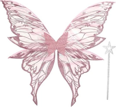 Fairy Wings for Adults Women 31.5"X29.5" Fairy Costume Set Large Butterfly Wings - Image 1 of 4