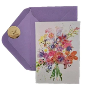 Papyrus Blank Card Flowers 💐 Multi-purpose Birthday, Get Well, Friendship Etc.  - Picture 1 of 4
