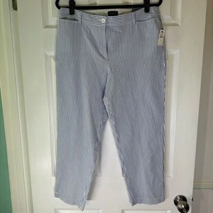Talbots perfekte kurze Hose an der Taille schmales Bein Seersucker Damengröße 10 neu mit Etikett - Bild 1 von 15