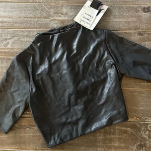 Naked Wardrobe Women's Double-Lined Short Sleeve Crop Top Black Size S NWT - Picture 1 of 7