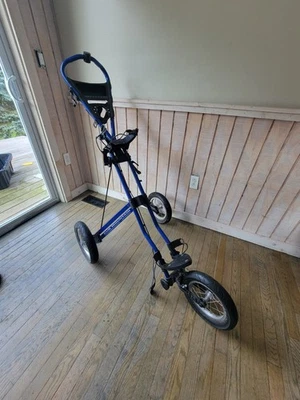 SUN MOUNTAIN SPEED CART PUSH PULL 3 WHEEL GOLF CART BLUE | COLLAPSIBLE - Image 1 of 4