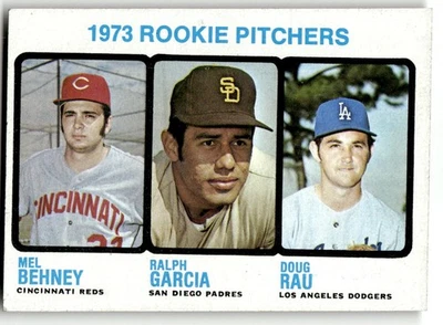1973 Topps #602 Rookie Pitchers Mel Behney/Ralph Garcia/Doug Rau NR-MINT - Image 1 of 2