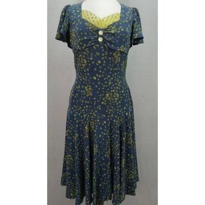 Vestido midi a lunares para mujer manga acampanada plisado babydoll vacaciones talla XS? Foto 1 de 4