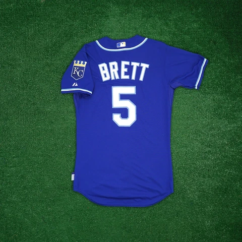 George Brett Kansas City Royals Authentic On-Field Alt Blue Cool Base Jersey Cover