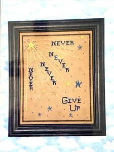 Counted Cross Stitch New Never Give UP NIP. #112 Serenity in Stitching Pattern - Picture 1 of 6