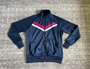 Nike XL Athletic Dept. Jacket Navy Full Zipper Stripe Stand Up Collar EUC K3 - Picture 1 of 7