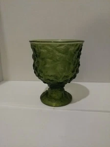 Vintage EO BRODY Green Textured Glass Vase Bowl  - Picture 1 of 3