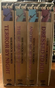 Sherlock Holmes Mystery Classics Box Set Of 4 VHS Cassettes - Crime Detective - Picture 1 of 5