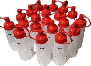 10 Stück klare Quetschflaschen 14 Unzen Gewürz/Basteln Kunststoff mit roter Kappe breite Öffnung - Bild 1 von 14