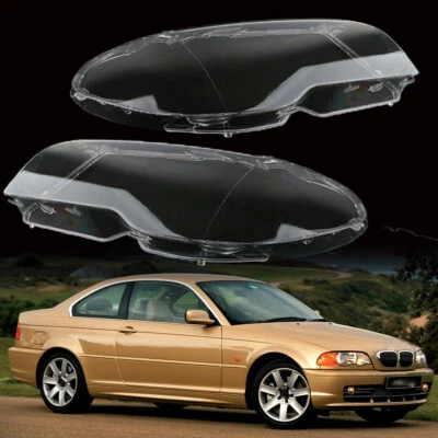 Par de nuevas cubiertas de lente de faros transparentes para BMW E46 2004-2006 2 PUERTAS cupé 325ci 330ci Foto 1 de 4